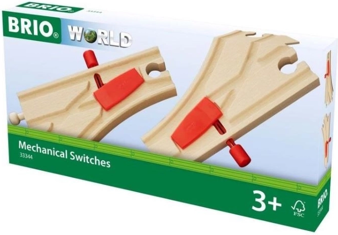 BRIO mechanické výhybky pre drevenú vláčikodráhu (2 ks)