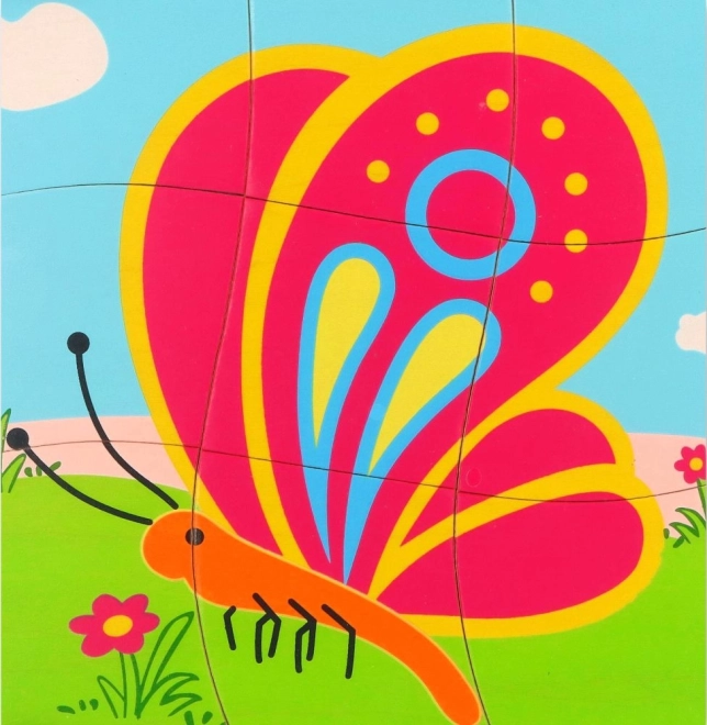 Vrstvené drevené puzzle Motýľ