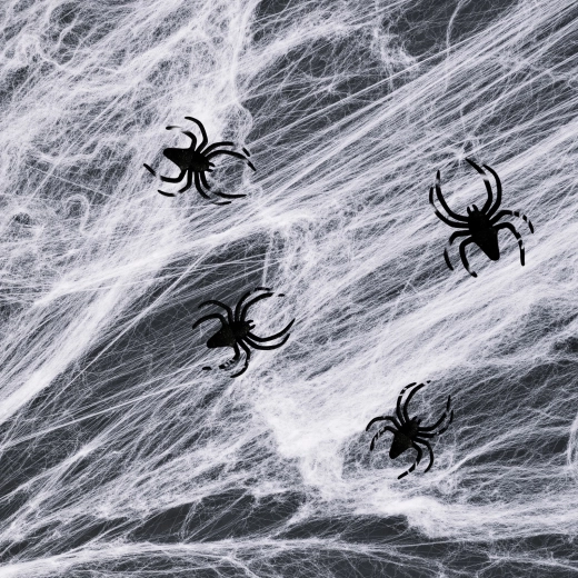 Halloweenska biela pavučina s pavúkmi