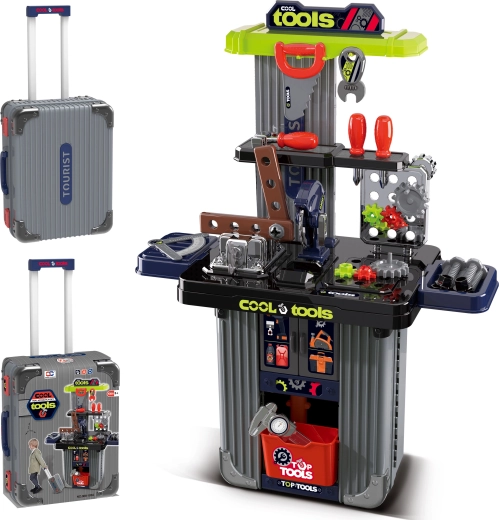 2 v 1 kufrík a dielňa s náradím pre deti
