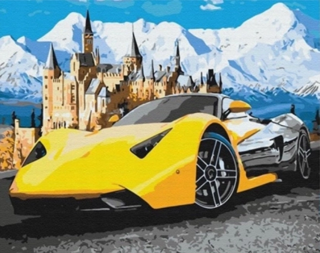 Diamantové maľovanie – športové auto 30 × 40 cm