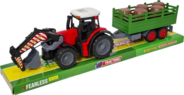 Traktor s prívesom a predným nakladačom – poľnohospodárska sada pre deti