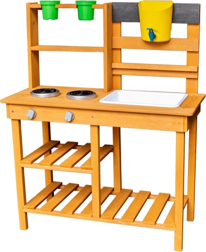 2Kids Toys drevená záhradná kuchynka s drezom
