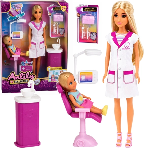 Anlily bábika zubárka so zubnou ordináciou a doplnkami 30 cm