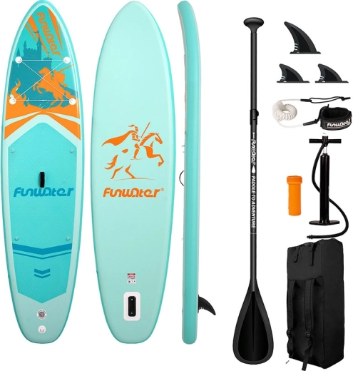 Nafukovací paddleboard Funwater 350 × 86 × 15 cm – all‑round SUP set (tyrkysová)