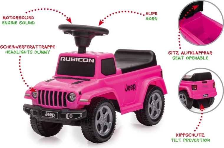 Detské odrážadlo Jeep Gladiator ružové