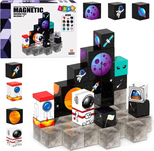 Magnetické kocky s motívom vesmíru 3D (50 dielikov)