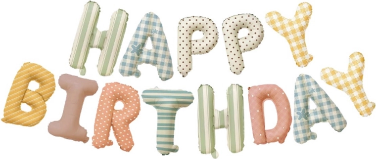 Balónová girlanda s nápisom Happy Birthday, dĺžka 4 m