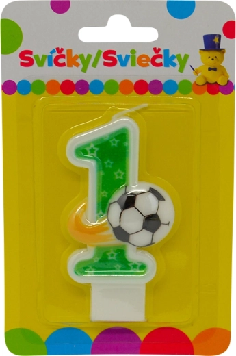 Narodeninová sviečka číslo 1 s loptou