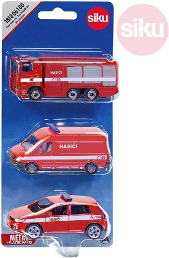 SIKU súprava hasičských vozidiel ČR v blistri (3 ks)