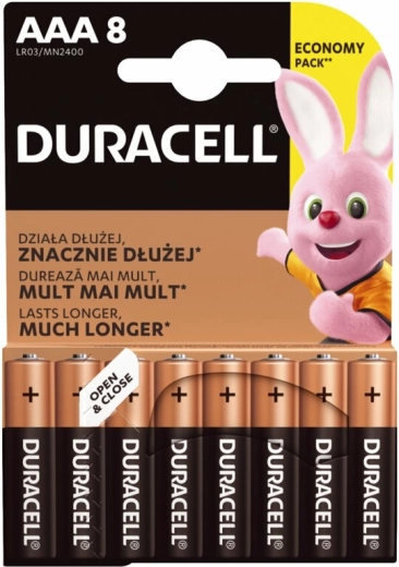 Mikrotužkové batérie AAA DURACELL Basic, 8 ks
