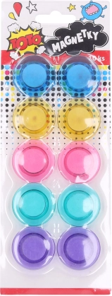 Farebné okrúhle magnetky 3 cm - sada 10 ks