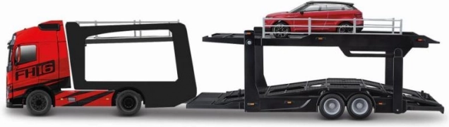 Bburago Street Fire kamión s návesom Volvo FH16 a Land Rover LRX Concept 1:43