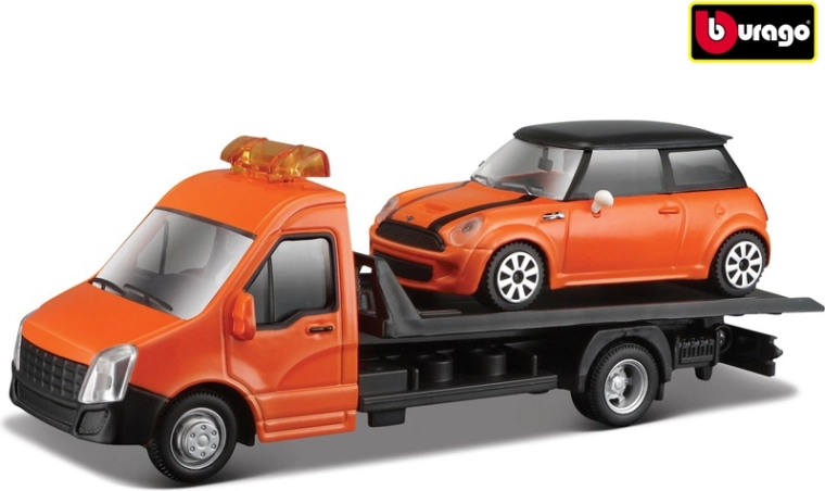 Bburago Odťahovka s Mini Cooper S oranžové