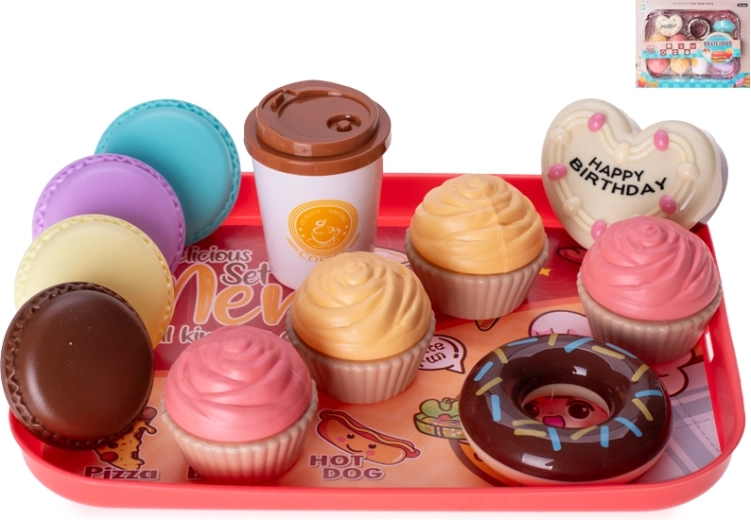 Cukrársky set s podnosom 22 × 16 cm, 11 dielov