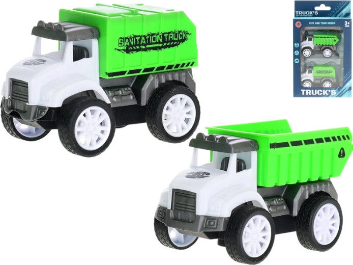 Sada upratovacích autíčok 7,5 cm so spätným chodom, 2 ks