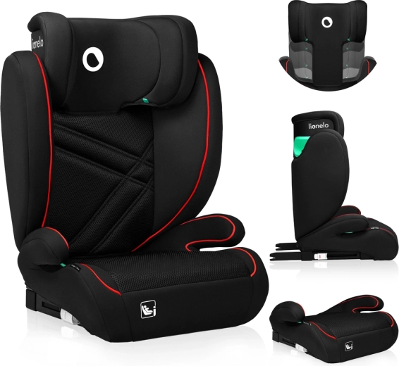Lionelo Hugo i-Size detská autosedačka 100–150 cm Sporty Black Red