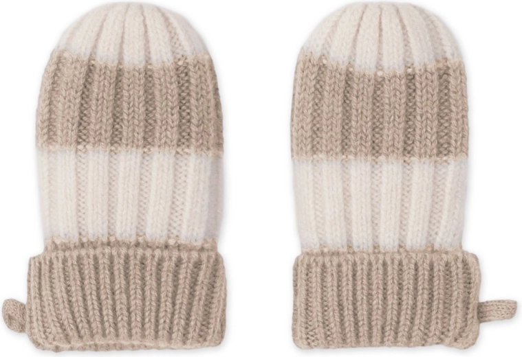 Lodger merino rukavice Stripe béžové 0–12 mesiacov