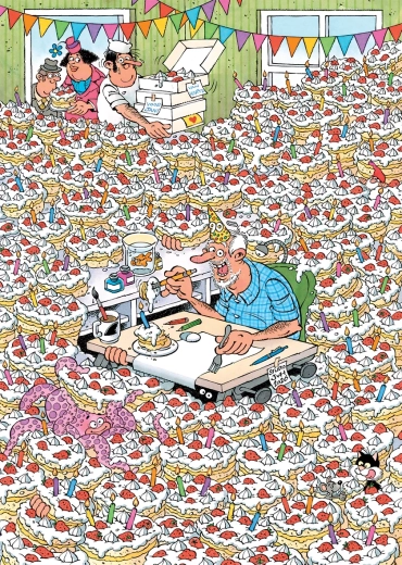 JUMBO puzzle Jan van Haasteren Expert: Hurá, Jan oslavuje 90 rokov! 500 dielikov