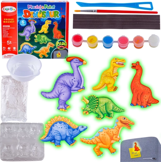 ColorDay kreatívna sada na výrobu magnetiek dinosauri glow (odlievanie a maľovanie)