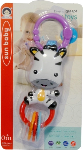 Závesná hrkálka zebra pre bábätká