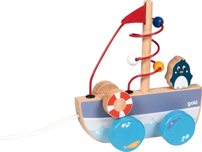 Ťahacia loď Ahoy s korálkovým labyrintom - 1 kus