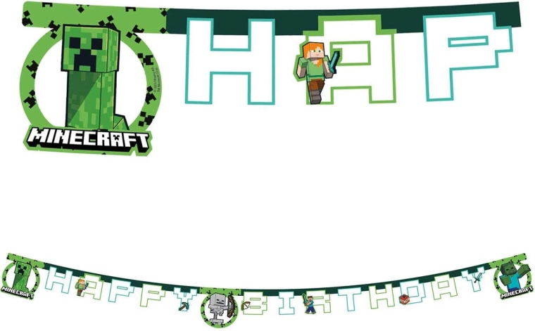 Procos závesný banner Minecraft happy birthday 2 m