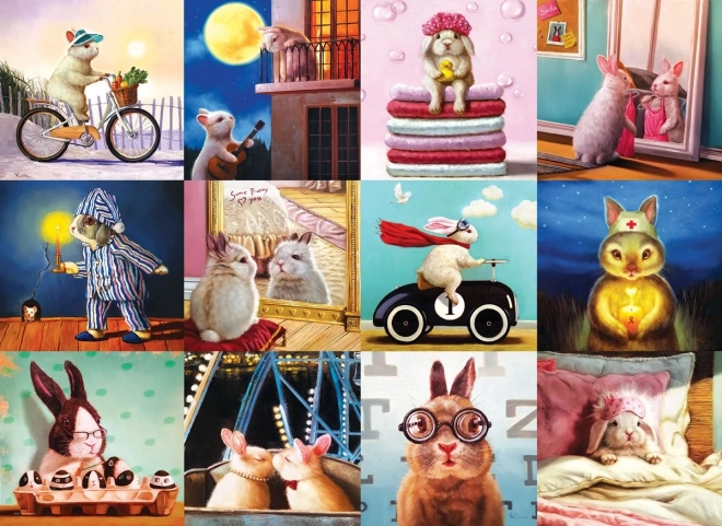 Puzzle Veselí králiky 1000 dielikov