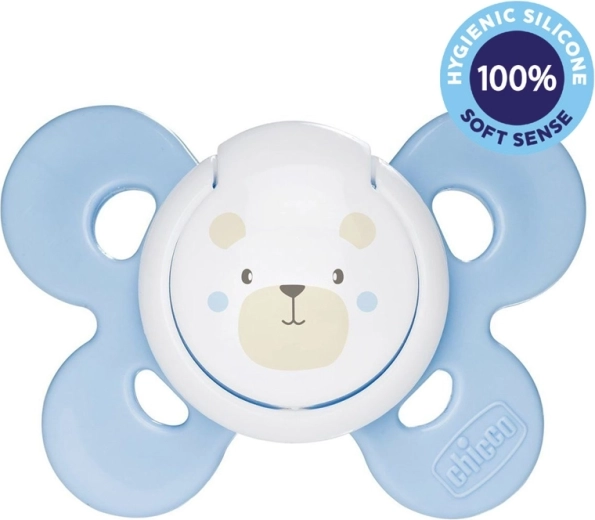 Chicco cumlík Physio Comfort silikón 2–6 mesiacov, pre chlapcov – medvedík
