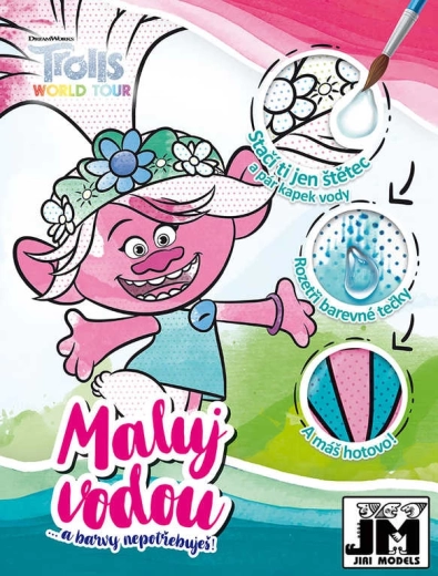 Jiri Models maľuj vodou Trollovia 2 omaľovánky - 1 kus