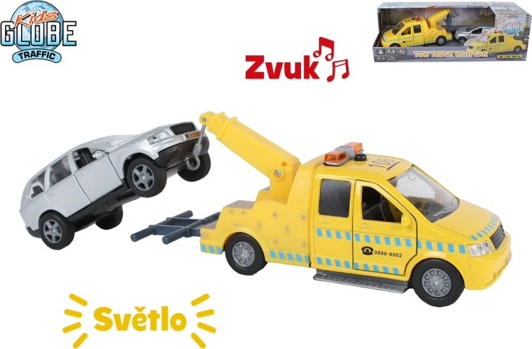 Kids Globe Traffic odťahová súprava so svetlami a zvukmi 14 cm