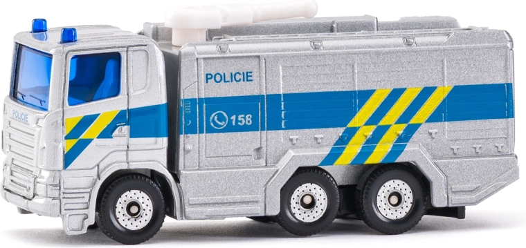 Siku policajné nákladné auto Scania s vodným delom – česká verzia