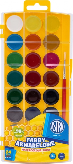 Vodové farby ASTRA 24 ks Ø 25 mm so štetcom