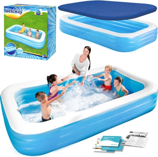 Rodinný nafukovací bazén s krycou plachtou 305 × 183 × 56 cm BESTWAY