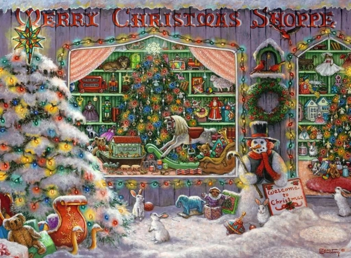 Ravensburger puzzle Vianočný obchodík 500 dielikov