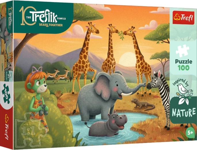 Puzzle 100 dielikov – veselá partia RODINA TREFLÍKOV – TREFL