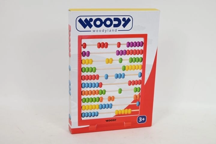 WOODYLAND Drevené počítadlo s červeným rámom