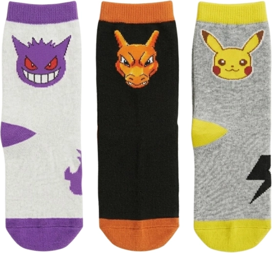 Súprava 3 párov ponožiek Pokémon – 3 ks