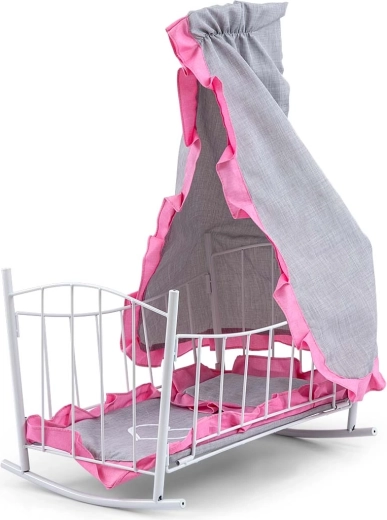 Milly Mally postieľka a kolíska pre bábiky Lily s baldachýnom prestige pink