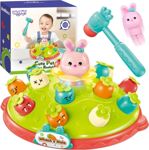 Woopie interaktívna hra uder krtka – edukačná zábava s kladivkom a mrkvičkami