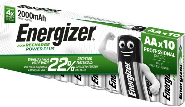 Nabíjateľné batérie AA 2000 mAh Energizer Power Plus, 10 ks