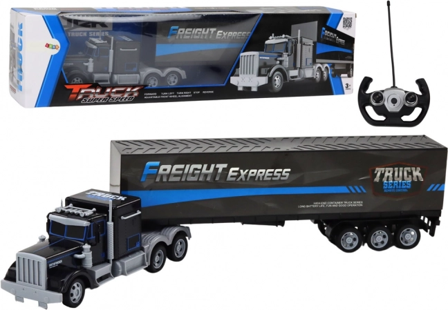 Zábavná diaľkovo ovládaná nákladná súprava s LED svetlami 27MHz modrá