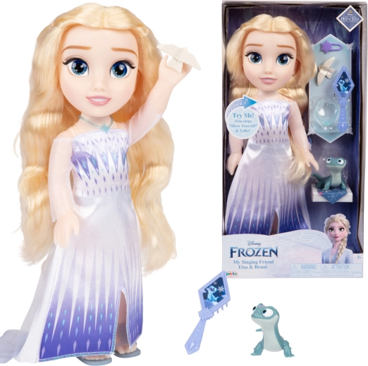 Spievajúca bábika Disney Princess Elsa z Ľadového kráľovstva s Brunim, 35 cm