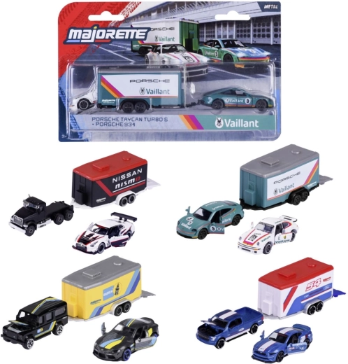 Majorette Racing Deluxe pretekárske auto s prepravným prívesom - 1 kus