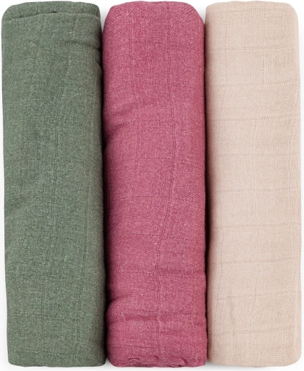 PETITE&MARS bambusové mušelínové plienky Moussy Botanic Tones 68 × 68 cm – 3 ks