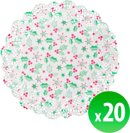 Vianočné papierové prestieranie pod tanier 16,5 cm, 20 ks