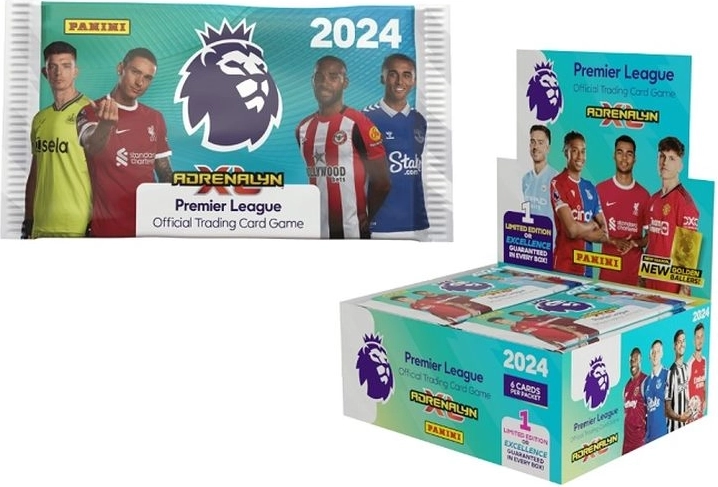 Panini Premier League 2024 zberateľské karty Adrenalyn XL – 36 sáčkov