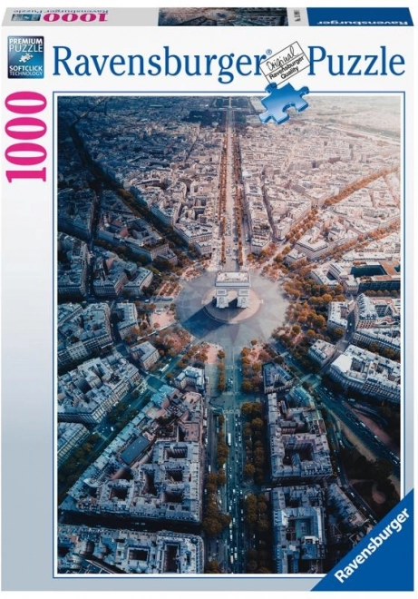 Ravensburger puzzle Paríž z vtáčej perspektívy 1000 dielikov