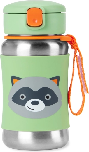 Skip Hop Spark Style nerezová fľaša s náustkom na vodu macko mýval 350 ml 12m+