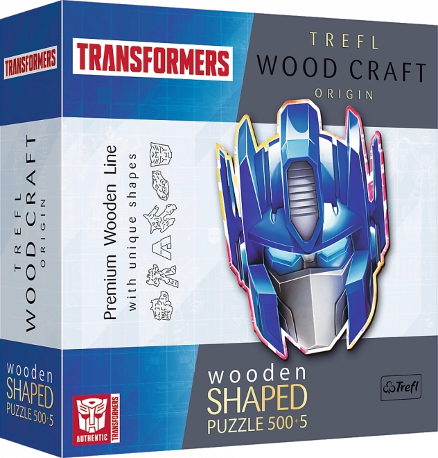 Drevené obojstranné puzzle TREFL Wood Craft Origin Transformers Optimus Prime, 505 dielikov